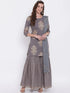 Grey Cotton Sharara Suit 191512