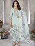 Pista Green Linen Cotton Pant Suit 191541