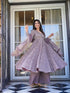 Mauve Cotton Silk Anarkali Dress 191543 Closure View