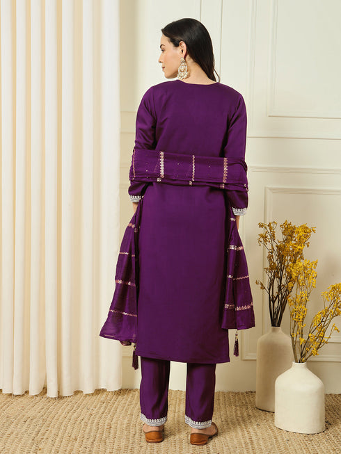 Purple Roman Silk Pant Suit 191700 Salwar Kameez