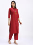 Red Cotton Pant Suit 191703 Salwar Kameez