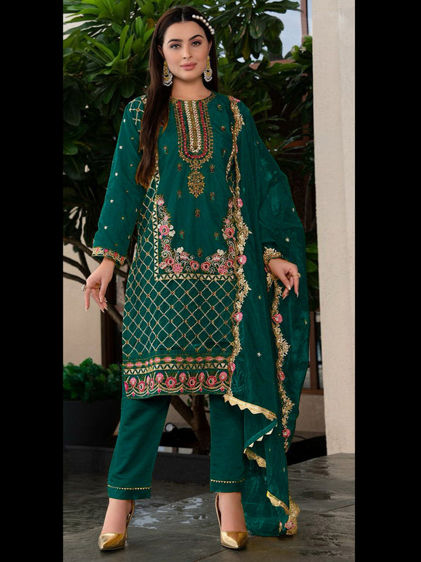 Pink Shimmer Organza Pant Suit 191705