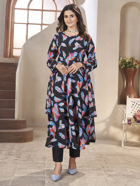 Multi Georgette Anarkali Dress 191735 Back View