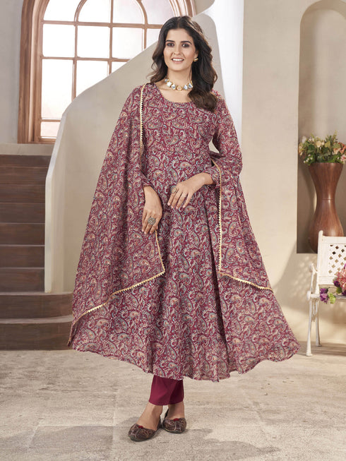 Multi Georgette Anarkali Dress 191736 Salwar Kameez