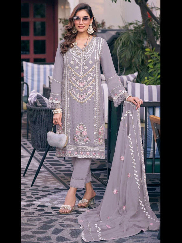 Lavender Heavy Fox Georgette Pant Suit 191739