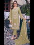 Mehndi Green Heavy Fox Georgette Pant Suit 191742