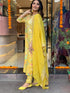 Yellow Pure Muslin Pant Suit 191851 Closure View