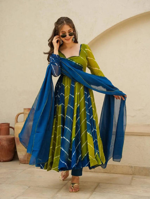 Multi Organza Anarkali Dress 191860 Back View