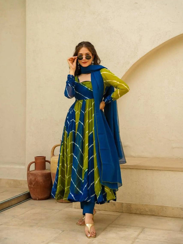 Multi Organza Anarkali Dress 191860