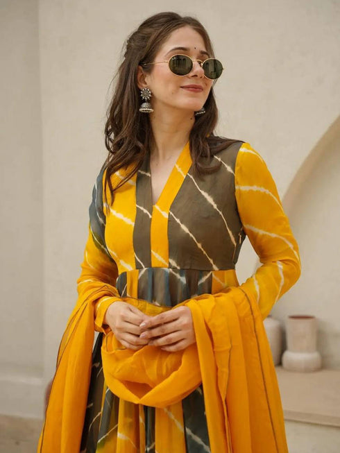 Multi Organza Anarkali Dress 191861 Back View