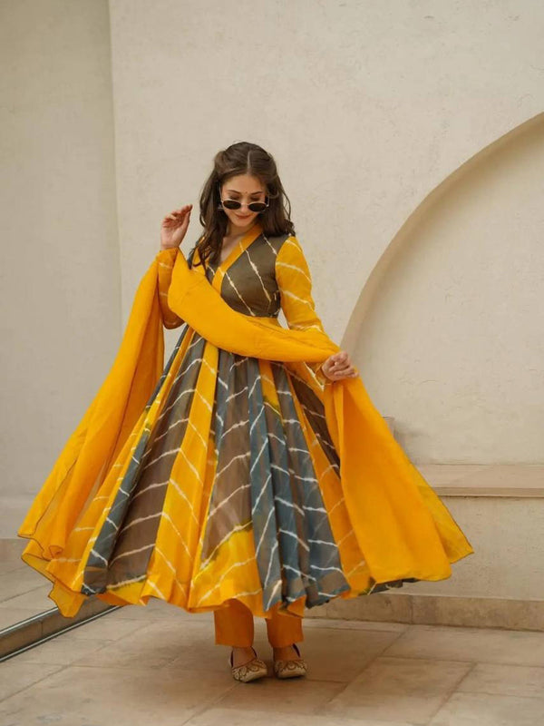 Multi Organza Anarkali Dress 191861