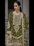 Mehndi Green Heavy Chinon Sharara Suit 191872 Closure View