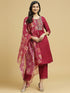 Rani Pink Cotton Pant Suit 191888 Closure View