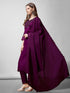 Purple Cotton Blend Pant Suit 191914 Back View
