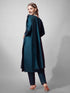 Teal Cotton Blend Pant Suit 191915 Back View