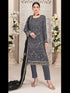Grey Heavy Fox Georgette Pant Suit 191938