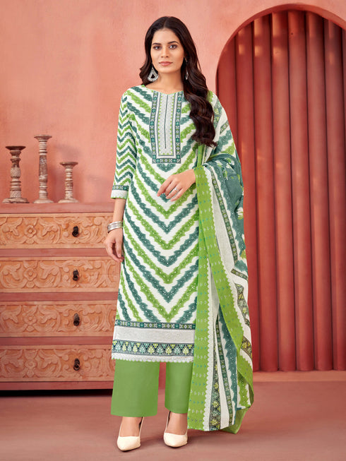 Multi Pure Cotton Pant Suit 191946