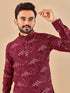 Wine Kurta Premium Soft Cotton Payjama Closure View