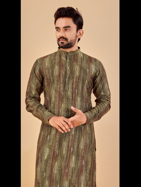 Mehndi Green Kurta Premium Soft Cotton Payjama