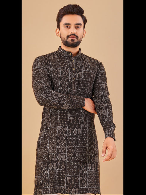 Black Kurta Premium Soft Cotton Chudidaar