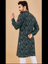 Teal Kurta Premium Soft Cotton Chudidaar Closure View