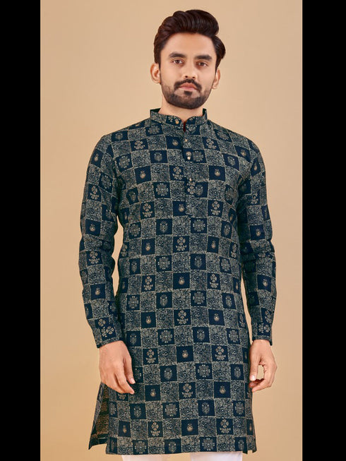 Teal Kurta Premium Soft Cotton Chudidaar