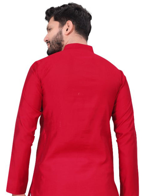 Red Only Kurta Viscose Payjama Closure View