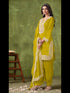 Yellow Chanderi Roman Silk Patiyala Dress 191994 Closure View