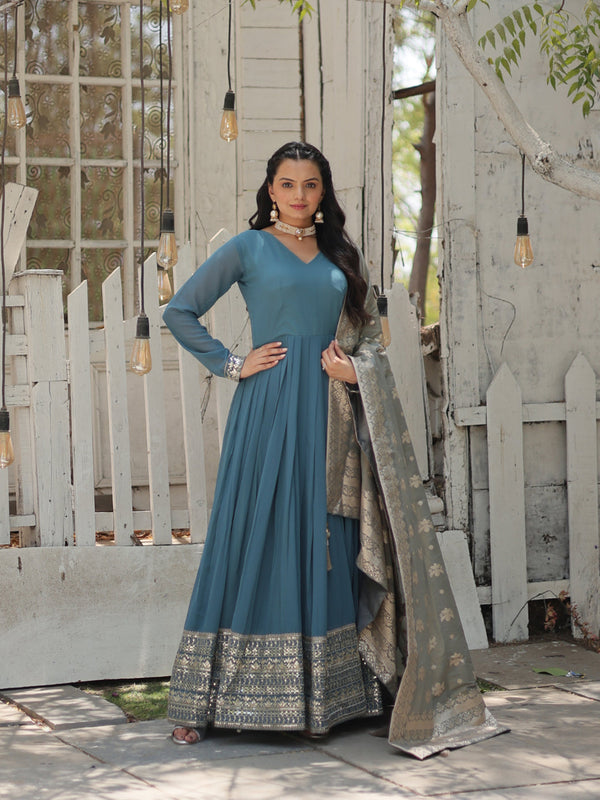 Mauve Faux Georgette Anarkali Dress 192020