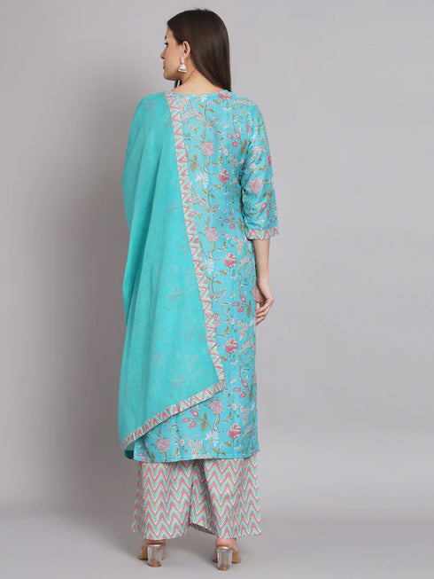 Sky Blue Viscose Rayon Pant Suit 192049 Salwar Kameez