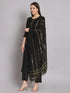 Black Chanderi Pant Suit 192052 Closure View