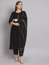 Black Chanderi Pant Suit 192052