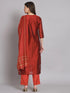 Maroon Chanderi Pant Suit 192054 Back View