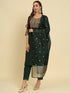 Green Silk Blend Pant Suit 192064 Closure View
