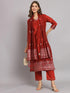 Maroon Trendy Designer Readymade Pant Suit With Embroidery Work