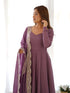 Mauve Heavy Pure Roman Silk Chanderi Anarkali Dress 192223 Salwar Kameez