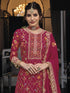 Rani Pink Heavy Premium Silk Palazzo Suit 192282 Closure View