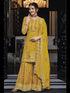 Yellow Heavy Premium Silk Palazzo Suit 192286