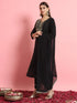 Black Silk Blend Pant Suit 192309 Closure View