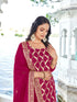Rani Pink Blooming Vichitra Pant Suit 192352 Closure View