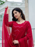 Red Faux Georgette Anarkali Dress 192363 Salwar Kameez
