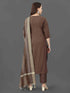 Coffee Cotton Blend Pant Suit 192378 Back View