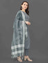 Grey Cotton Blend Pant Suit 192380 Closure View