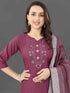 Mauve Cotton Blend Pant Suit 192381 Salwar Kameez