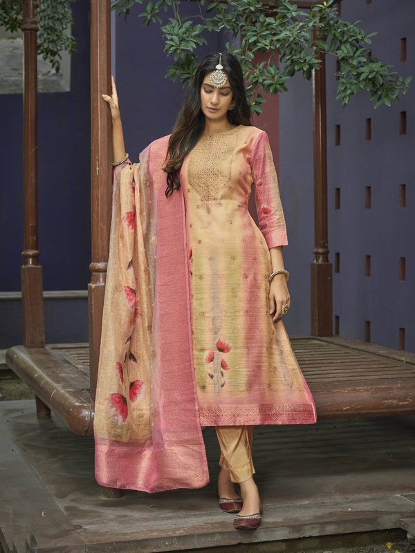Multi Chanderi Jacquard Pant Suit 192392