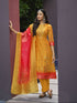 Mustard Chanderi Jacquard Pant Suit 192395
