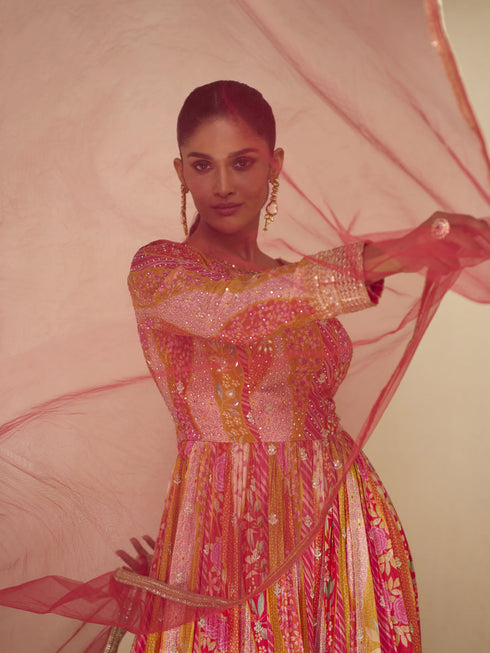 Multi Real Georgette Anarkali Dress 192406 Salwar Kameez