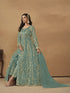 Mint Net Anarkali Dress 192413 Closure View