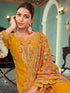 Mustard Real Georgette Pant Suit 192438 Closure View