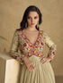 Beige Real Georgette Anarkali Dress 192442 Back View